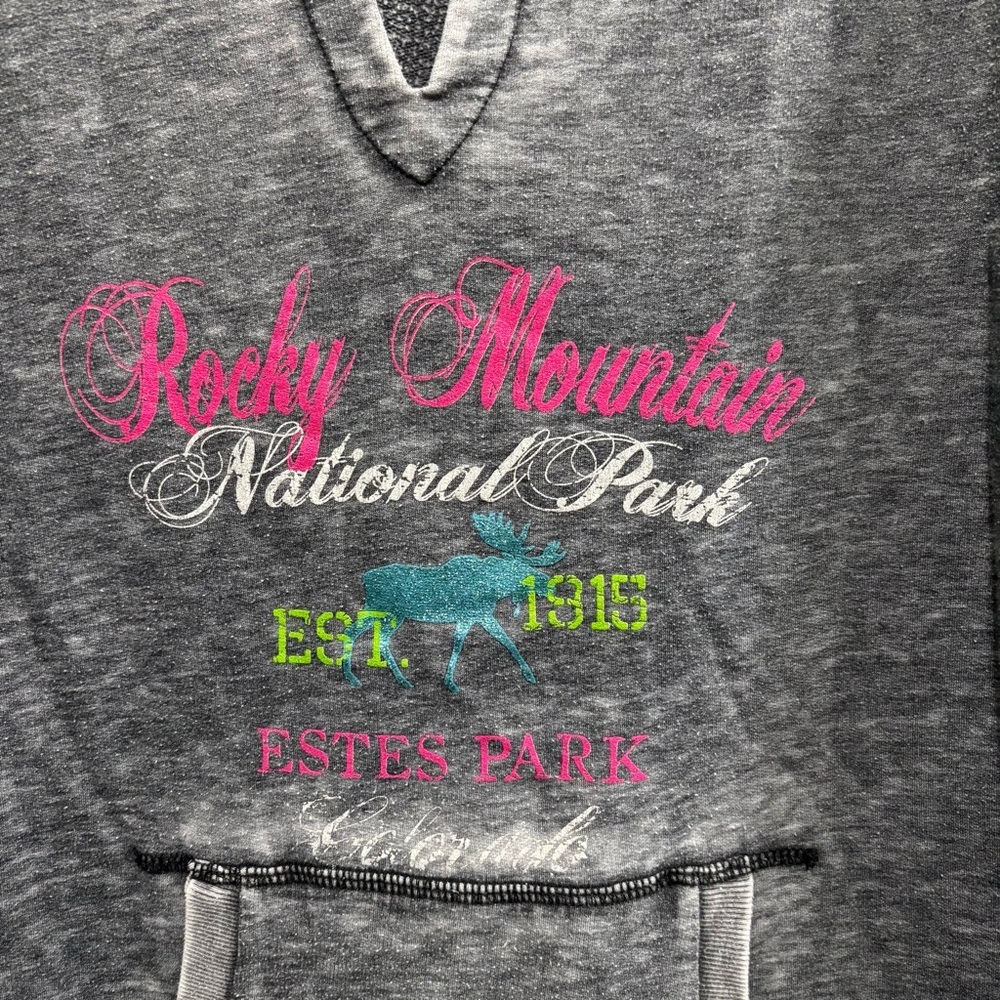 Charcoal Gray V-Neck Women's Sweater With Pockets - Picture 2 of 5